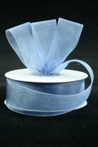 Organza Ribbon , Smoke Blue, 7/8 Inch x 25 Yards (1 Spool) SALE ITEM